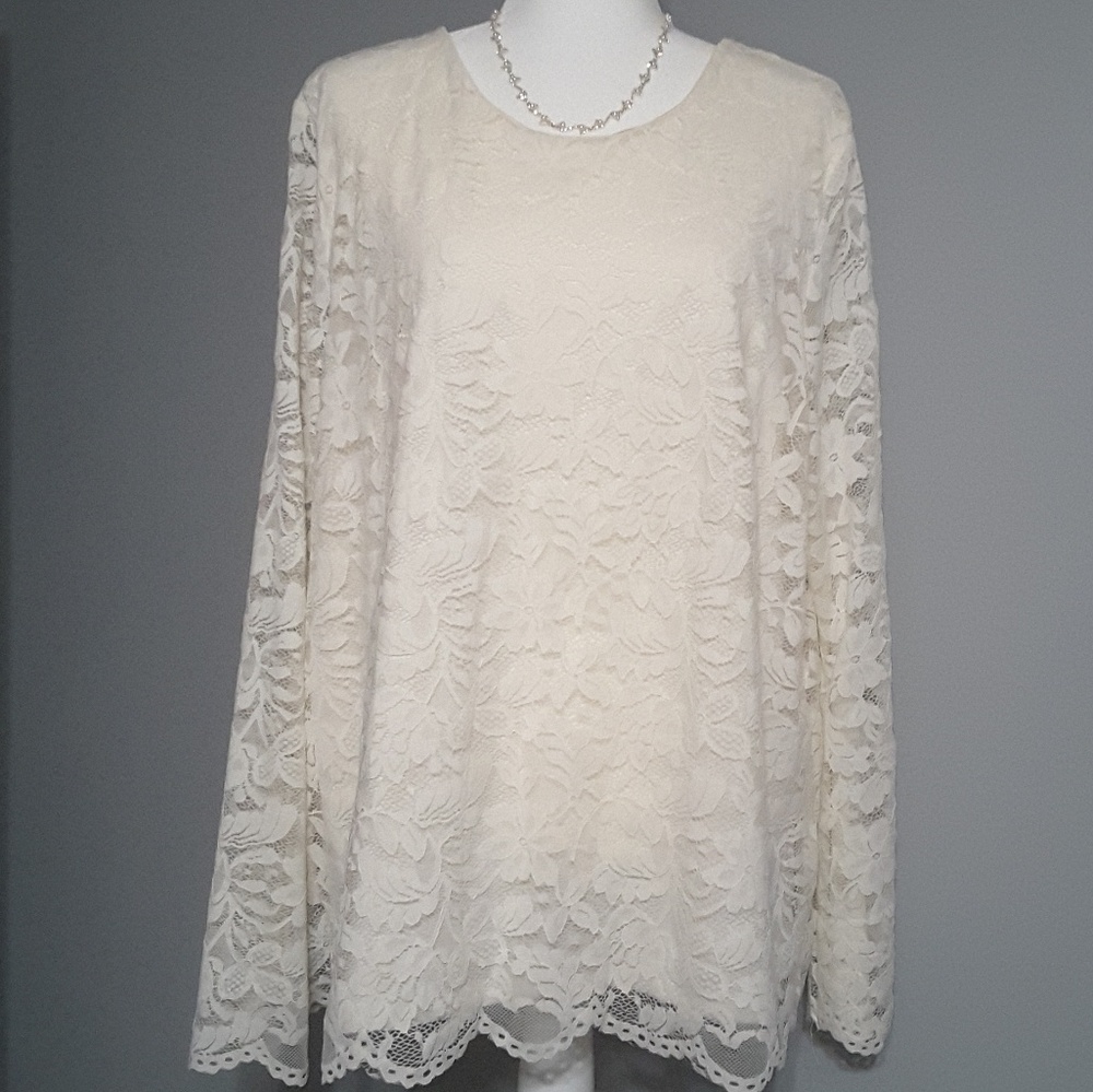 Beautiful Ellen Tracy Lace Top XXL 2X NWT